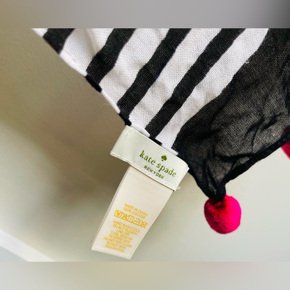 Rare Kate Spade Monkey Rose Striped Long Scarf - Picture 4 of 9